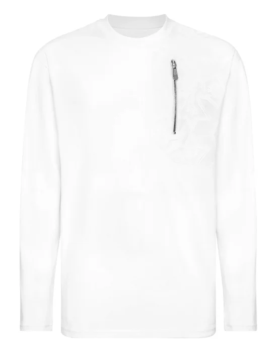 Long Sleeve T-Shirt With Jacquard Crest Insert