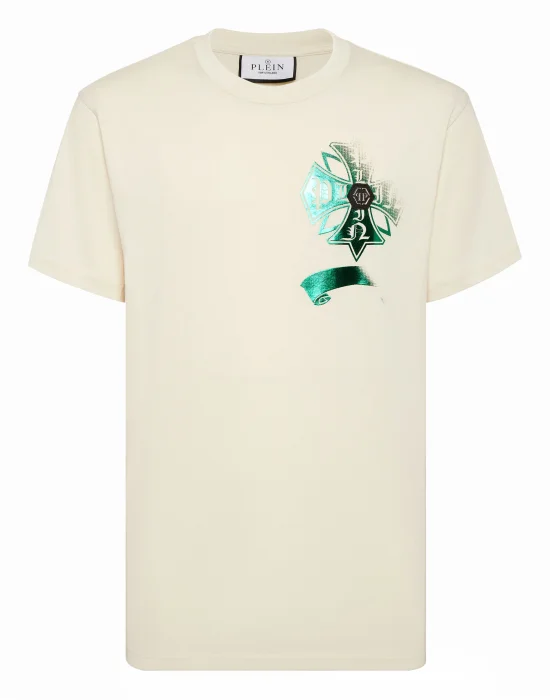 Washed Round Neck T-Shirt Destroyed Crest