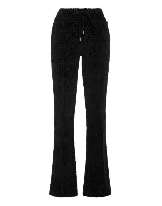 Flared Jogging Pants Jacquard Monogram