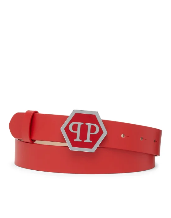 Leather Belt Hexagon