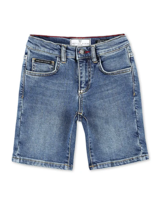 Denim Trousers Short Skull and Plein