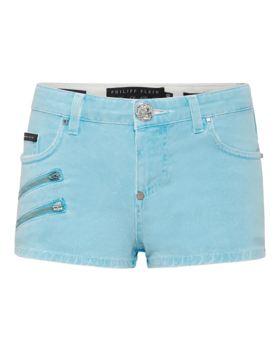 Denim Hot Pants Biker
