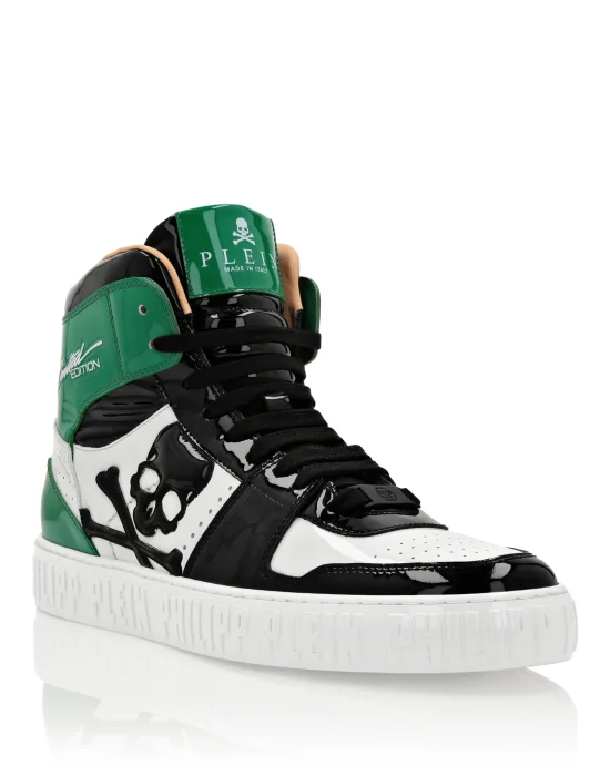 HI-TOP SNEAKERS NOTORIOUS PATENT SKULL