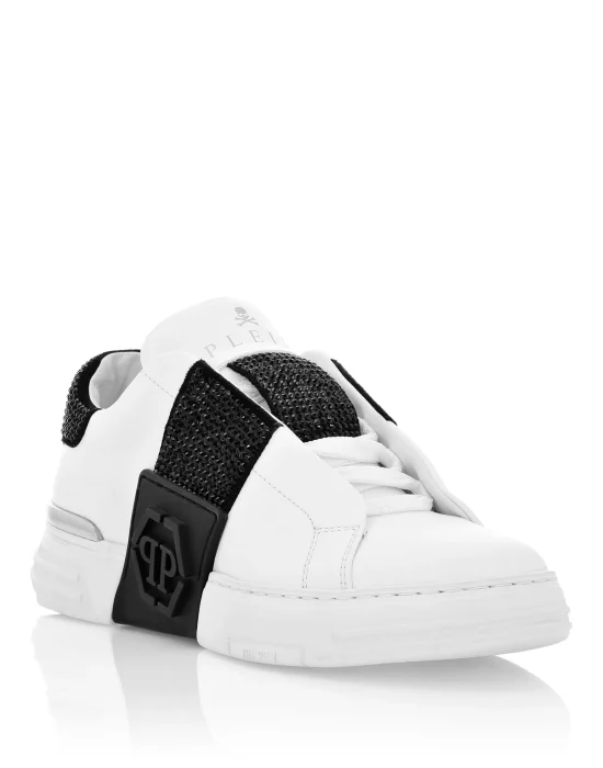 LO-TOP SNEAKERS PHANTOM KICK$ LEATHER HEXAGON WITH Crystals