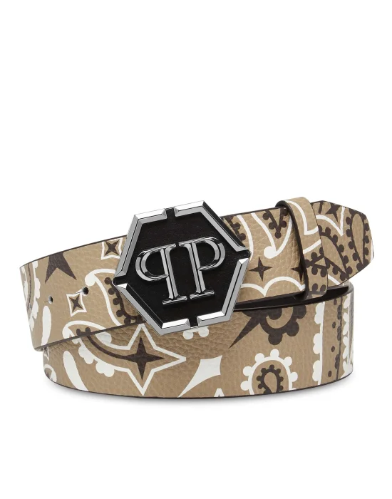 Leather Belt Paisley