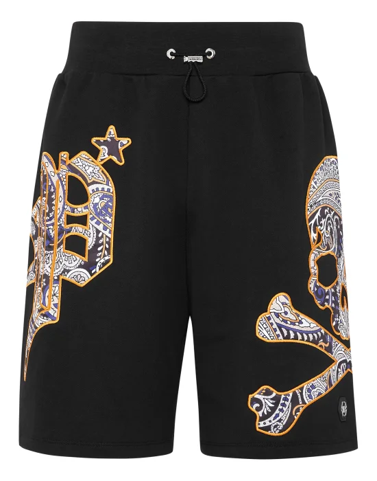 Satin Jogging Shorts Paisley Gothic Plein