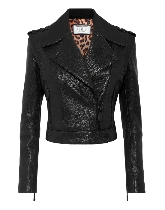 Leather Cropped Jacket