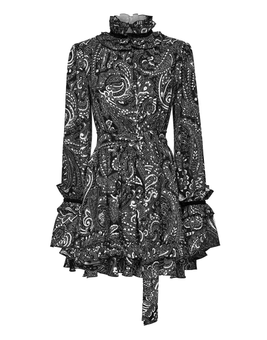 Crepe Short Dress Paisley