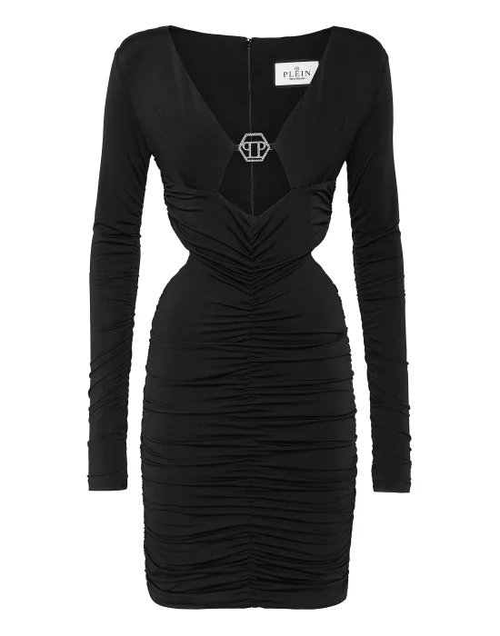 Crimped Mini Dress LS