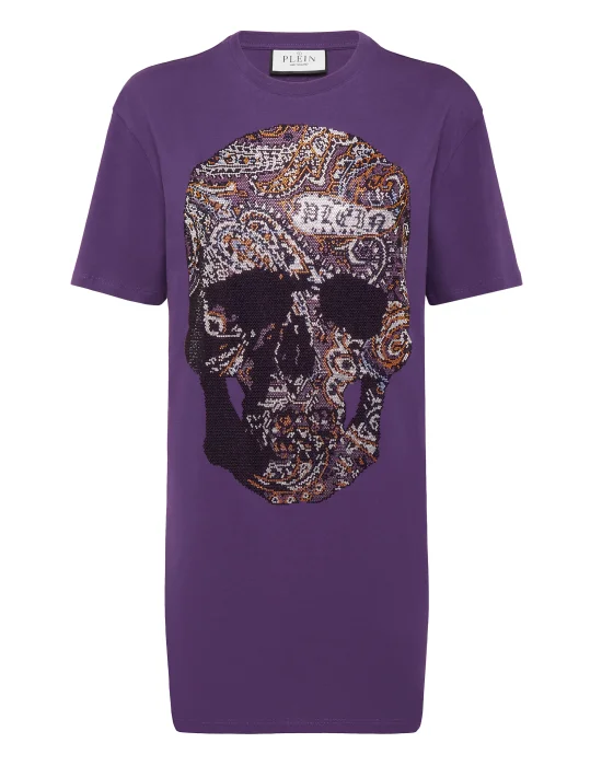 T-shirt Short Dress Paisley Skull