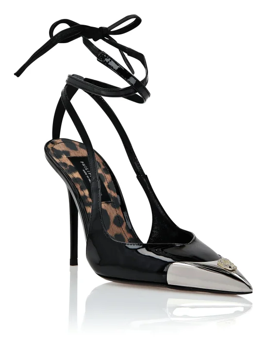 Patent Leather Decollete Hi-Heels Crystal Skull