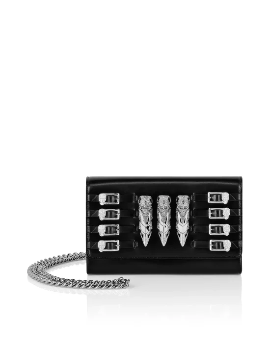 Small Leather Clutch Eagle Belts Skull
