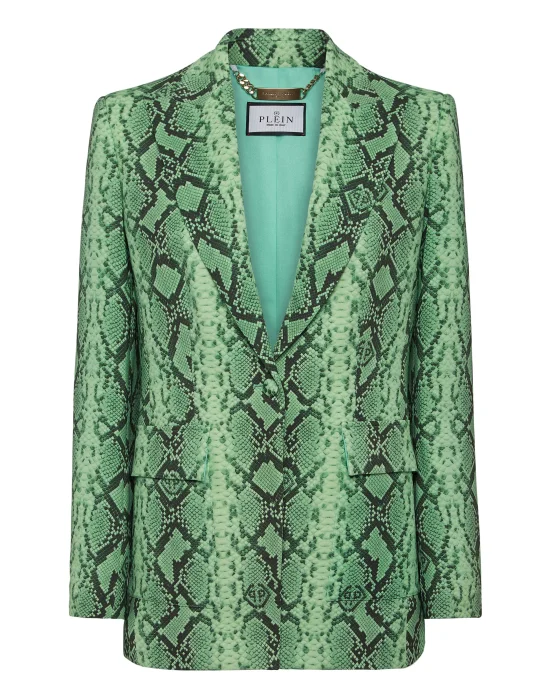 Satin Slim Fit Blazer Pitone