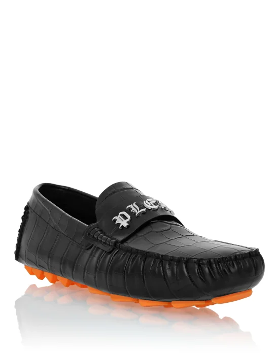 Printed Crocco Leather Drivers Shoes