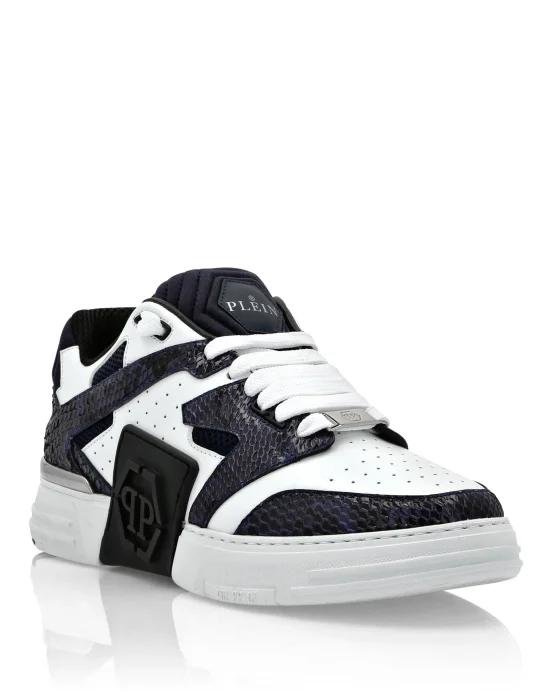 Lo-Top Python & Leather Sneakers