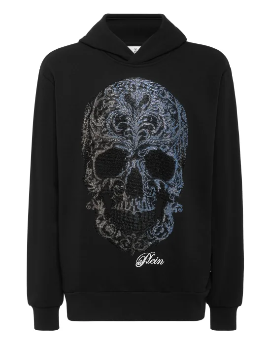 Fleece Hoodie Sweatshirt Degrade' Skull
