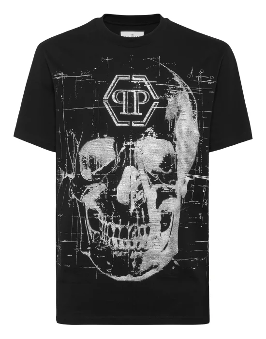 Round Neck T-Shirt Skull Strass
