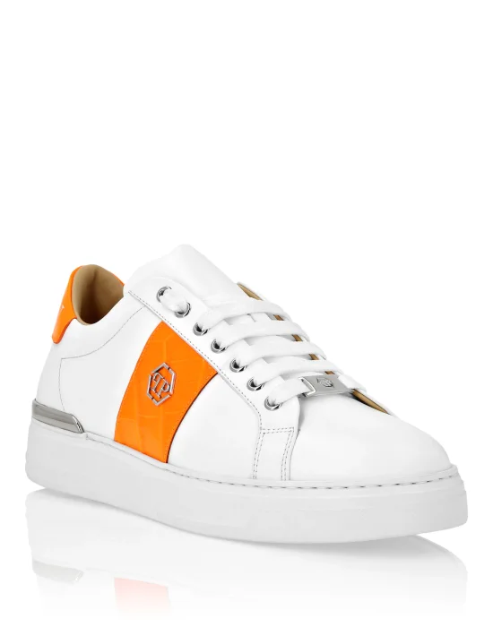 Mix Leather Lo-Top Sneakers Hexagon