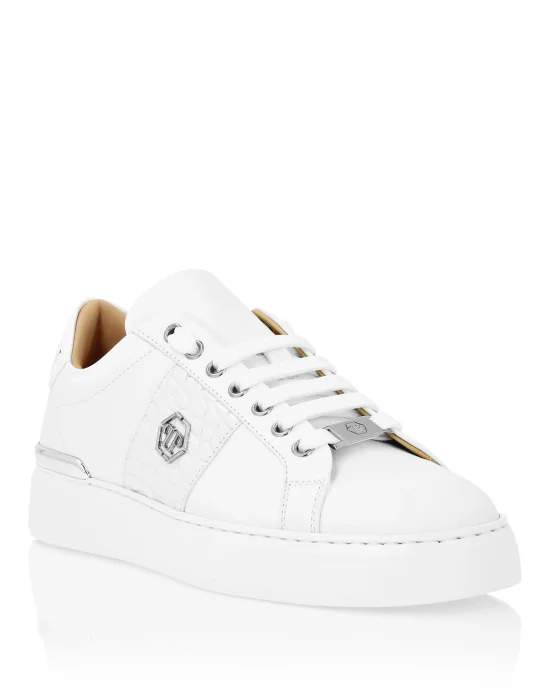 Mix Leather Lo-Top Sneakers Hexagon