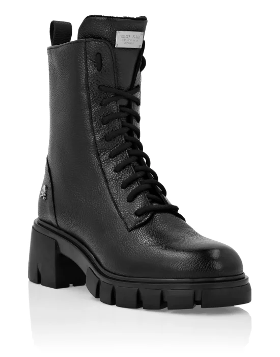 Leather Low Flat Boots