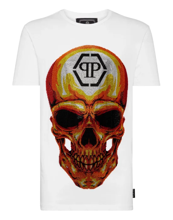 T-shirt Round Neck SS Skull crystal