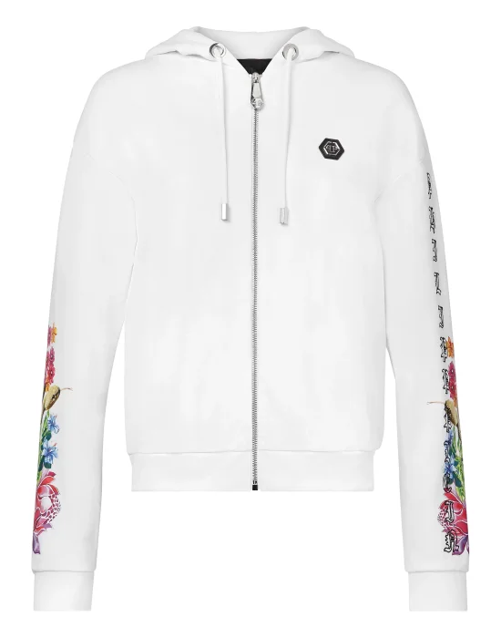 Hoodie Sweatjacket Flowers