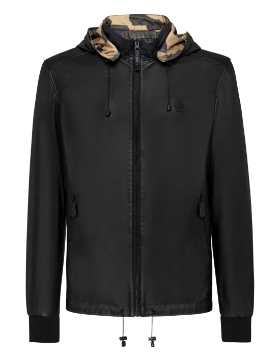 Reversibile Leather Jacket Camouflage
