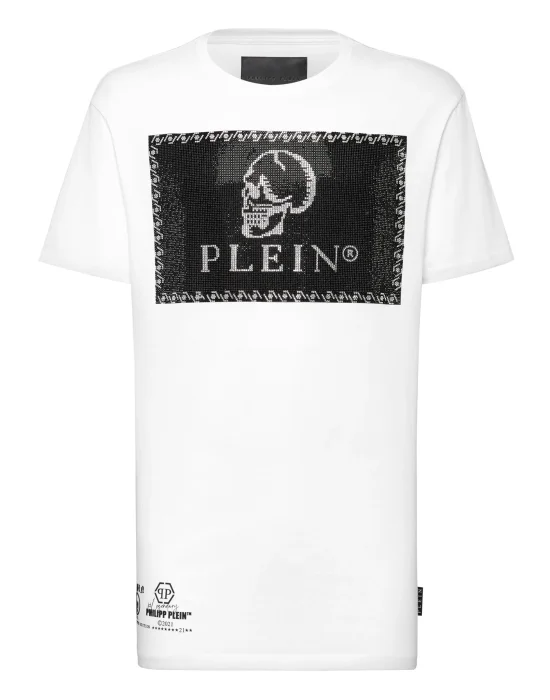 T-shirt Round Neck SS Outline Skull crystal