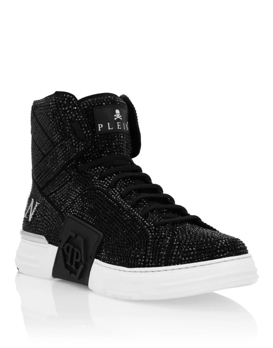 HI-TOP SNEAKERS MONEY KICK$ SUEDE CRYSTAL HEXAGON