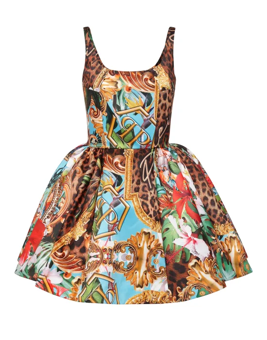 Duchesse Short Dress Baroque Flowers