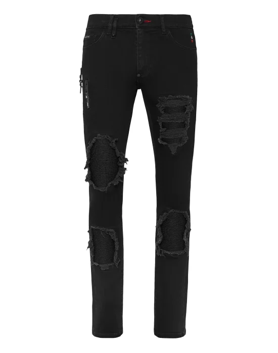 Denim Trousers Biker Fit Destroyed