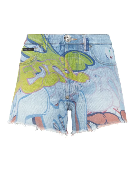 Denim Hot pants Bombing Graffiti