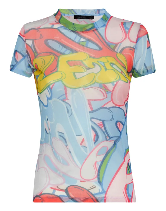Tulle  T-Shirt Sexy Pure Bombing Graffiti