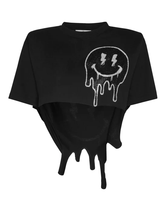 Cropped T-shirt Round Neck SS Smile