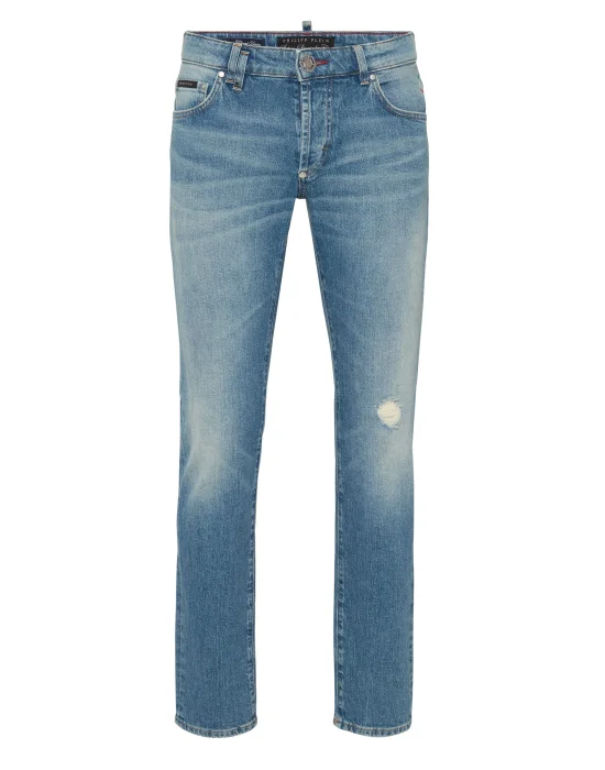 Denim Trousers Super Straight Cut 5 Pockets Signature