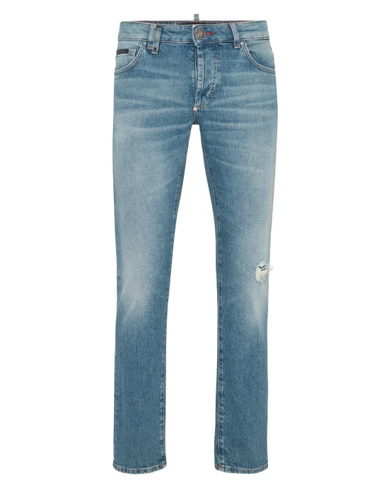 Denim Trousers Super Straight Cut 5 Pockets