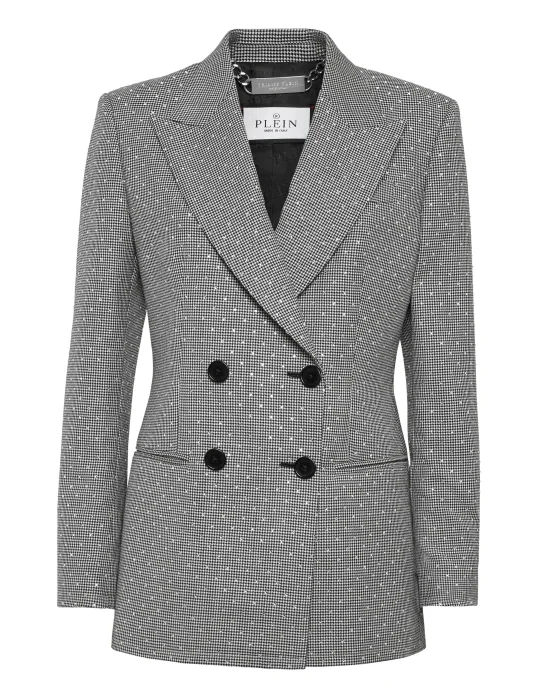 Blazer Regular Gold Fit Pied de Poule