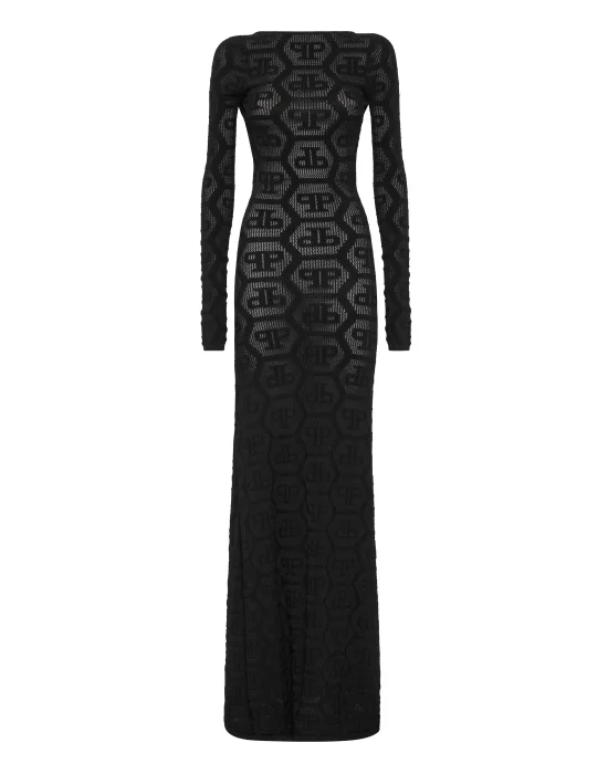 Long Dress Knitted Monogram