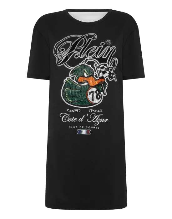 T-shirt Short Dresses Duck Strass