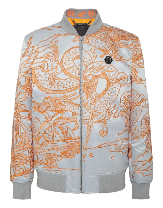Satin Bomber Skeleton tattoo
