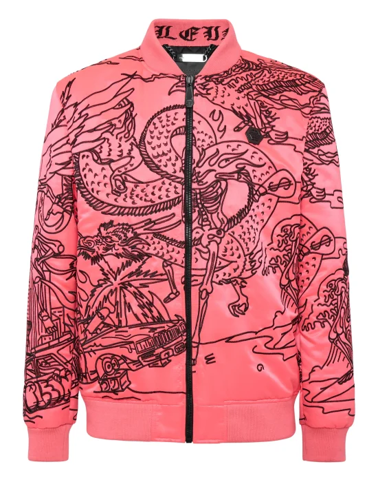 Satin Bomber Skeleton tattoo