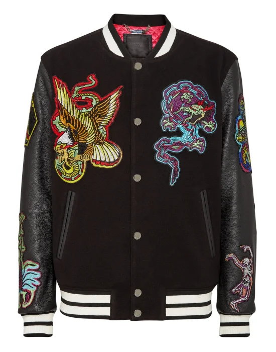 College Bomber Leather sleeves Tattoo Patches