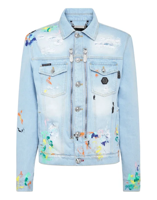 Denim Zip Jacket Dripping