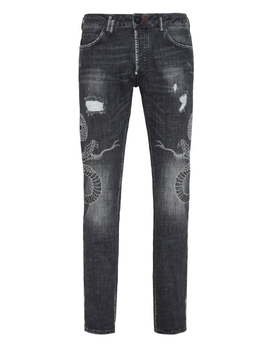 Denim Trousers Super Straight Cut Snake