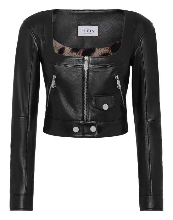 Vintage Leather Cropped Jacket