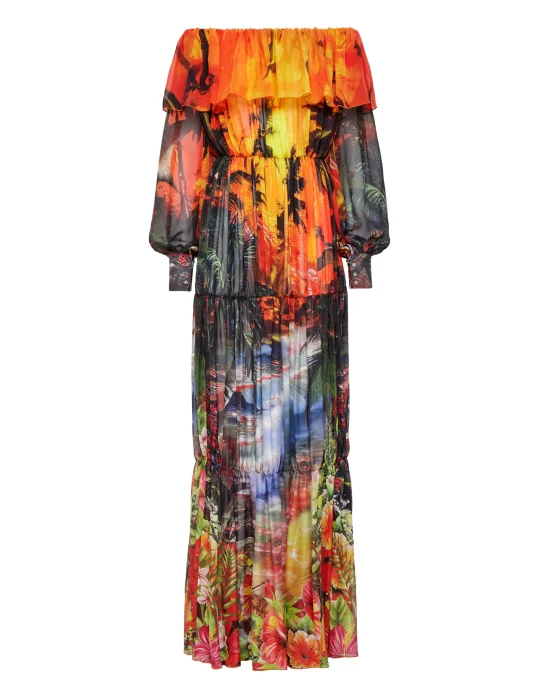 Long Dress Plisse Hawaii