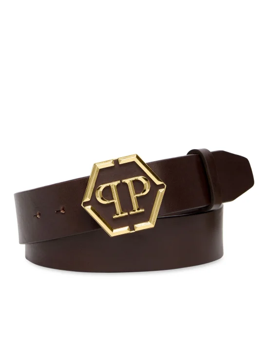 Leather Belt Hexagon