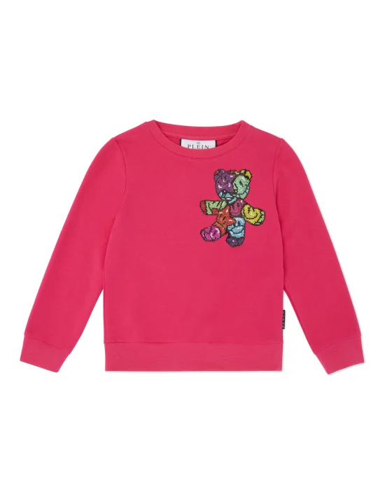 Oversized Sweatshirt with Crystals Smile