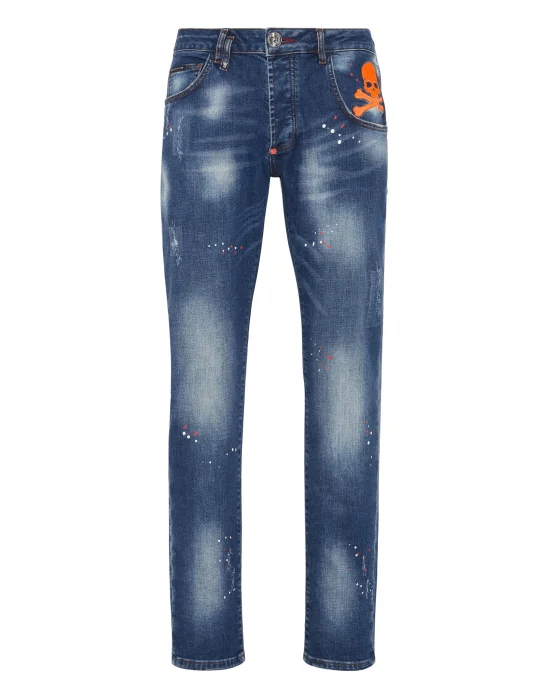 Denim Trousers Super Straight Cut Skull&Bones