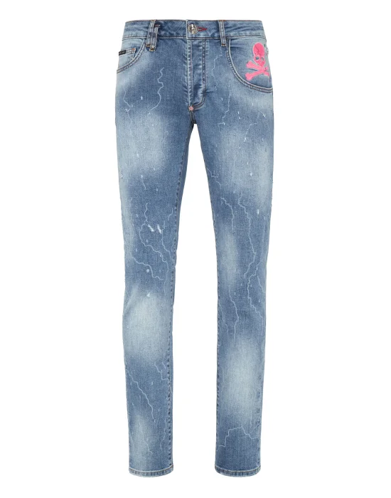 Denim Trousers Super Straight Cut Skull&Bones